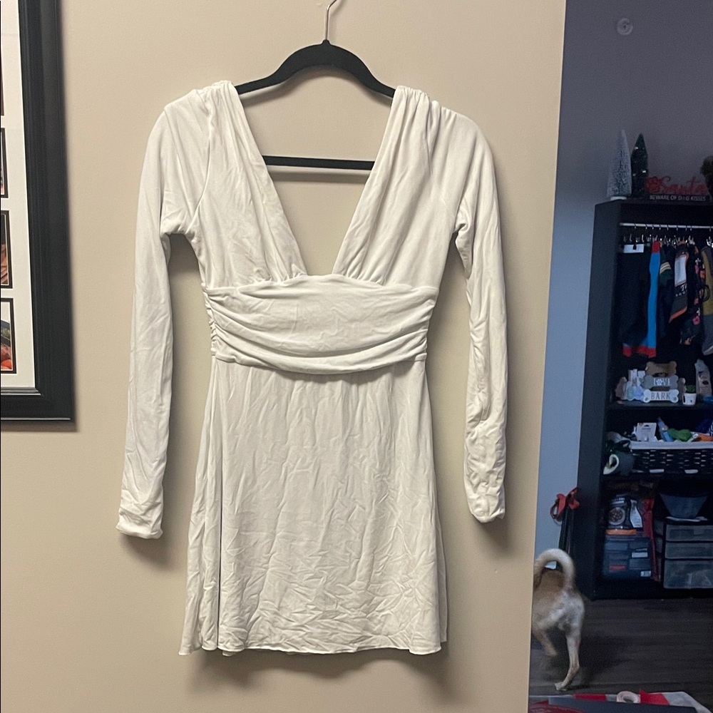 Oh Polly Elegant White Long Sleeve Dress